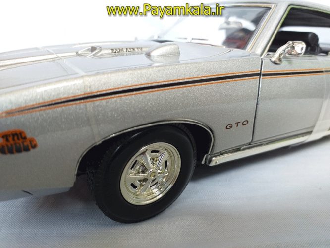 ماکت پونتیاک بزرگ (1:18) نقره ای (PONTIAC GTO JUDGE 1969 BY MOTORMAX)