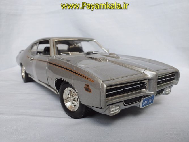 ماکت پونتیاک بزرگ (1:18) نقره ای (PONTIAC GTO JUDGE 1969 BY MOTORMAX)