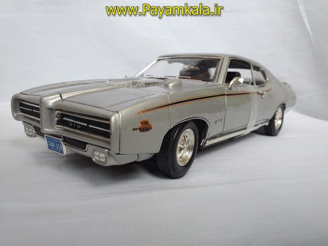 ماکت پونتیاک بزرگ (1:18) نقره ای (PONTIAC GTO JUDGE 1969 BY MOTORMAX)