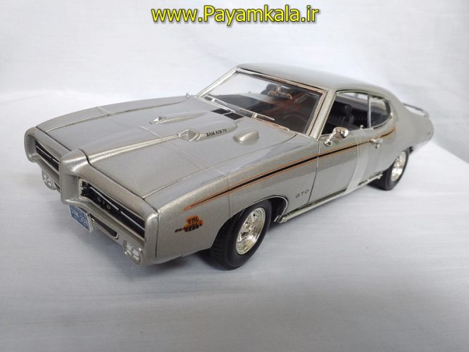 ماکت پونتیاک بزرگ (1:18) نقره ای (PONTIAC GTO JUDGE 1969 BY MOTORMAX)