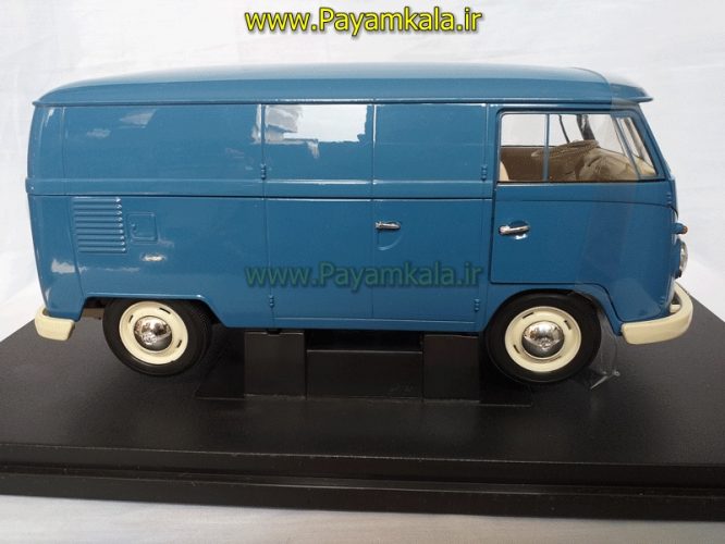 ماکت فولکس استیشن بزرگ (1:18) (VOLKSWAGEN T1 BUS BY WELLY) آبی