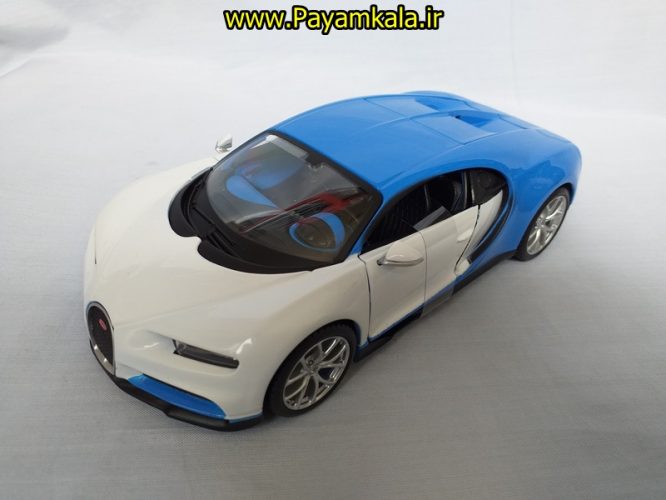 ماکت ماشین فلزی بوگاتی شیرون بزرگ (1:24)( BUGATTI CHIRON BY Maisto) آبی سفید