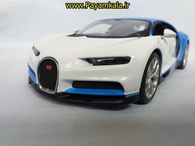 ماکت ماشین فلزی بوگاتی شیرون بزرگ (1:24)( BUGATTI CHIRON BY Maisto) آبی سفید