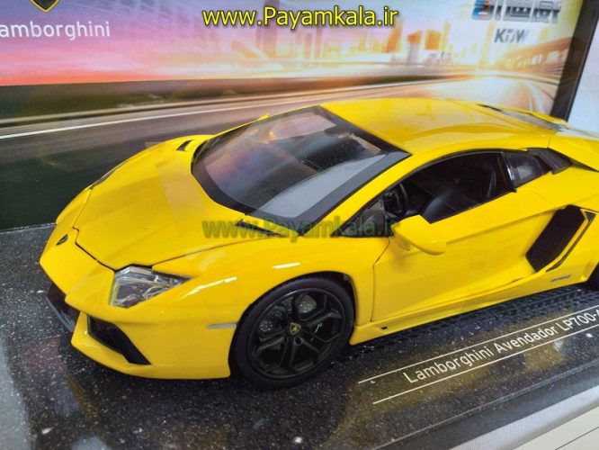 ماکت فلزی لامبورگینی اونتادور بزرگ (Lamborghini Avendador LP700-4 KDW) )(1:18) زرد