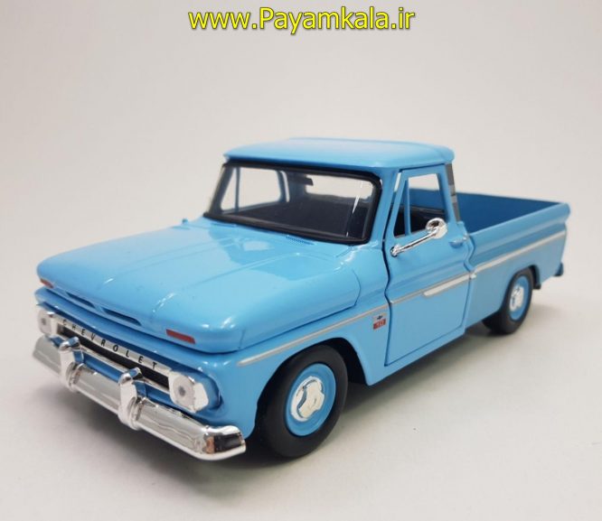 ماشین بازی شورلت وانت (1:24) (CHEVY C10 FLEETSIDE PICKUP 1966 BY MOTORMAX) آبی