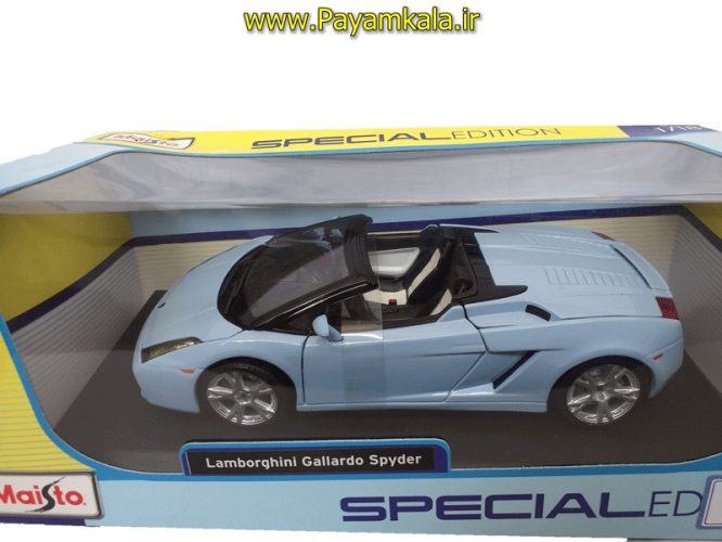 ماکت لامبورگینی بزرگ (LAMBORGHINI GALLARDO SPYDER BY MAISTO) (1:18) آبی