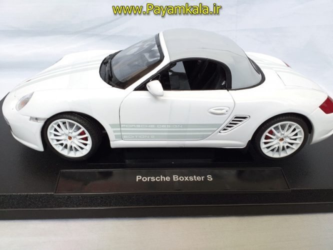 ماشین فلزی پورشه بزرگ (1:18)(PORSCHE BOXSTER S BY WELLY) سفید