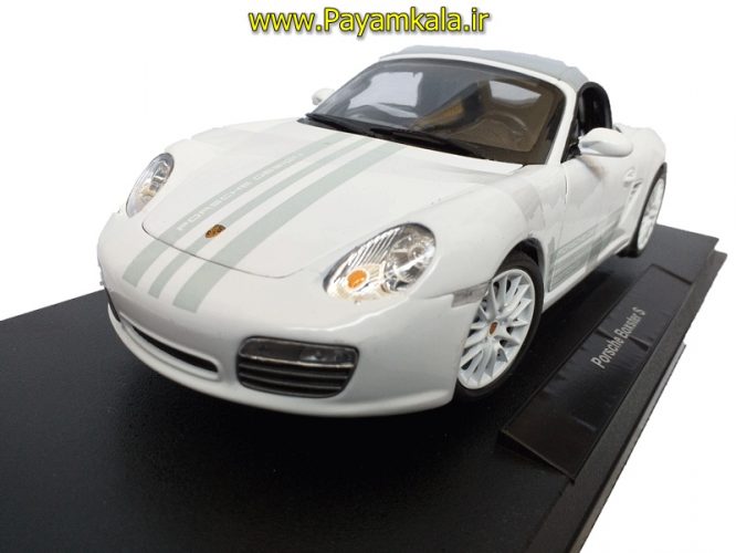 ماشین فلزی پورشه بزرگ (1:18)(PORSCHE BOXSTER S BY WELLY) سفید