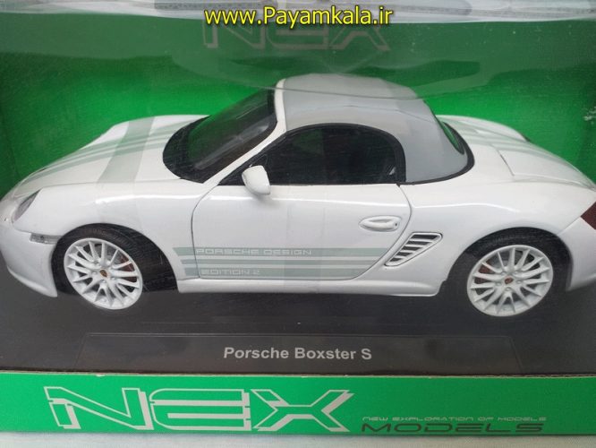 ماشین فلزی پورشه بزرگ (1:18)(PORSCHE BOXSTER S BY WELLY) سفید