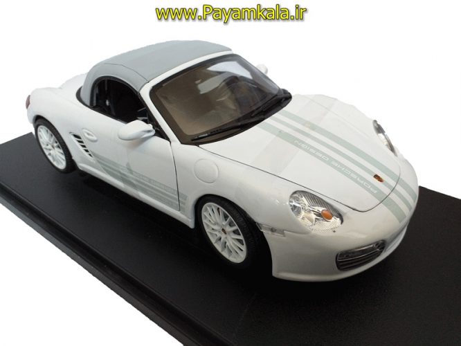 ماشین فلزی پورشه بزرگ (1:18)(PORSCHE BOXSTER S BY WELLY) سفید