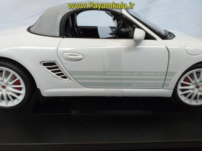 ماشین فلزی پورشه بزرگ (1:18)(PORSCHE BOXSTER S BY WELLY) سفید