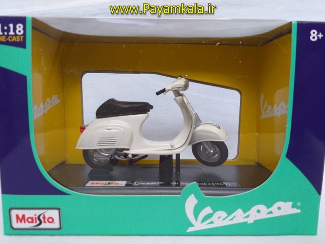 ماکت موتورسیکلت وسپا (VESPA 50 SPECIAL 1969 BY MAISTO) (1/18) (کرم)