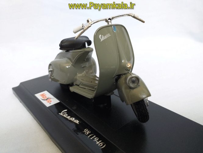 ماکت موتورسیکلت وسپا (VESPA 98 1946 BY MAISTO) (1/18) (طوسی)