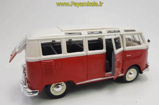 ماکت فولکس استیشن بزرگ (1:25)(VOLKSWAGEN VAN SAMBA BY MAISTO) قرمز