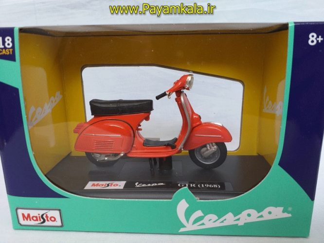 ماکت موتورسیکلت وسپا (VESPA GTR 1968 BY MAISTO) (1/18) (قرمز)