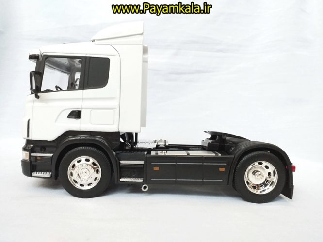 (بدون جعبه) ماکت تریلی اسکانیا (SCANIA R470) بزرگ 1:32ساخت WELLY (رنگ سفید)