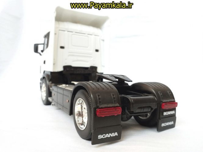 (بدون جعبه) ماکت تریلی اسکانیا (SCANIA R470) بزرگ 1:32ساخت WELLY (رنگ سفید)