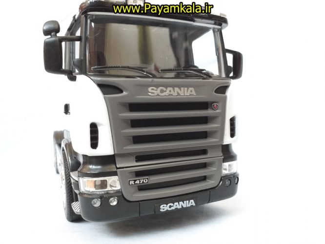 (بدون جعبه) ماکت تریلی اسکانیا (SCANIA R470) بزرگ 1:32ساخت WELLY (رنگ سفید)