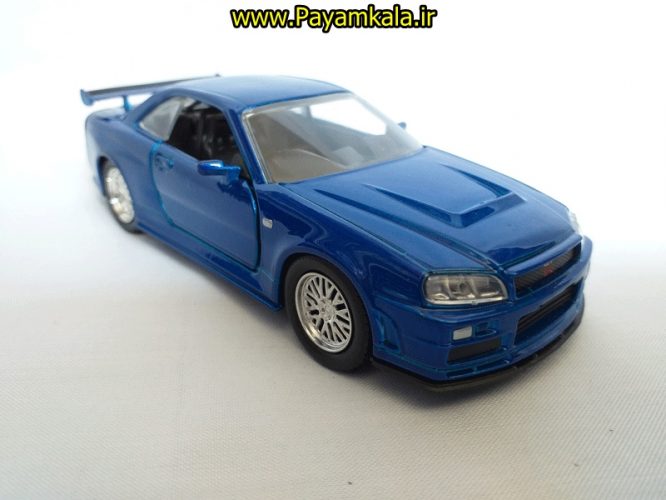 (بی جعبه) ماکت نیسان (2002 (NISSAN SKYLINE GT-R(R34) سریع و خشن آبی