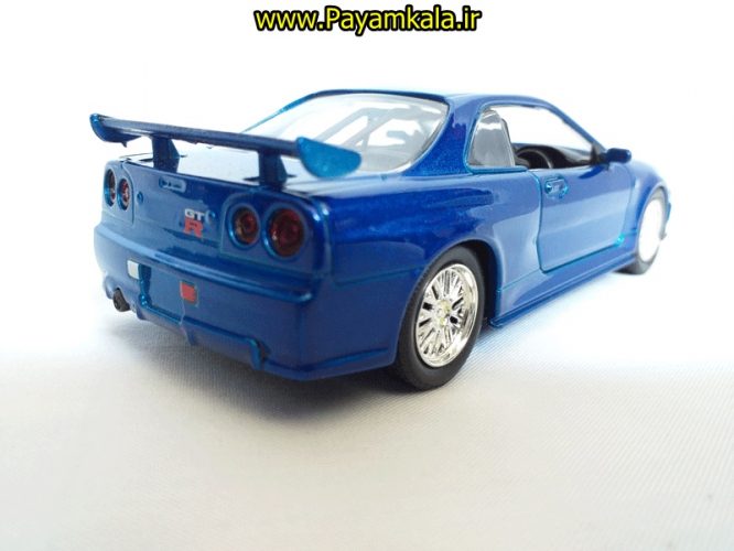 (بی جعبه) ماکت نیسان (2002 (NISSAN SKYLINE GT-R(R34) سریع و خشن آبی