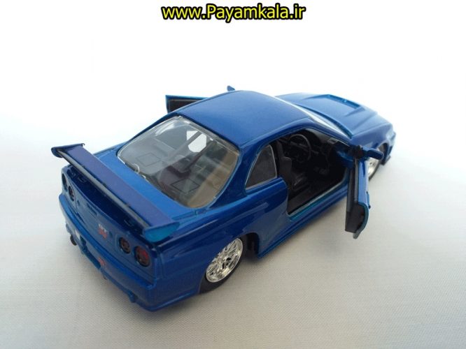 (بی جعبه) ماکت نیسان (2002 (NISSAN SKYLINE GT-R(R34) سریع و خشن آبی