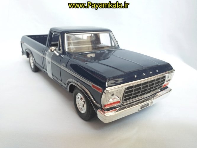 ماشین بازی فورد وانت (1:24)(FORD F-150 CUSTOM 1979 BY MOTORMAX) سرمه ای