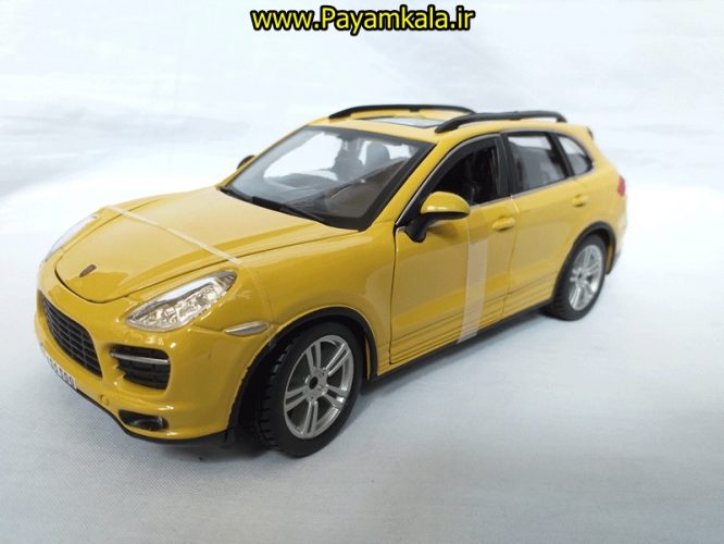 ماکت فلزی پورشه کاین بزرگ (1:24) (PORSCHE CAYENNE BY BURAGO) زرد