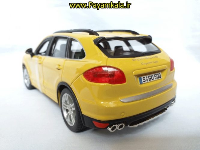 ماکت فلزی پورشه کاین بزرگ (1:24) (PORSCHE CAYENNE BY BURAGO) زرد