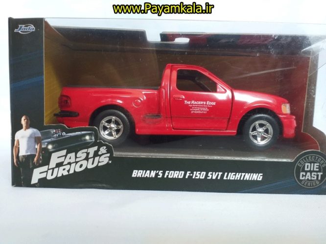 (جعبه دار) ماکت فورد (BRIANS FORD F-150 5VT LIGHTNING BY JADA) قرمز