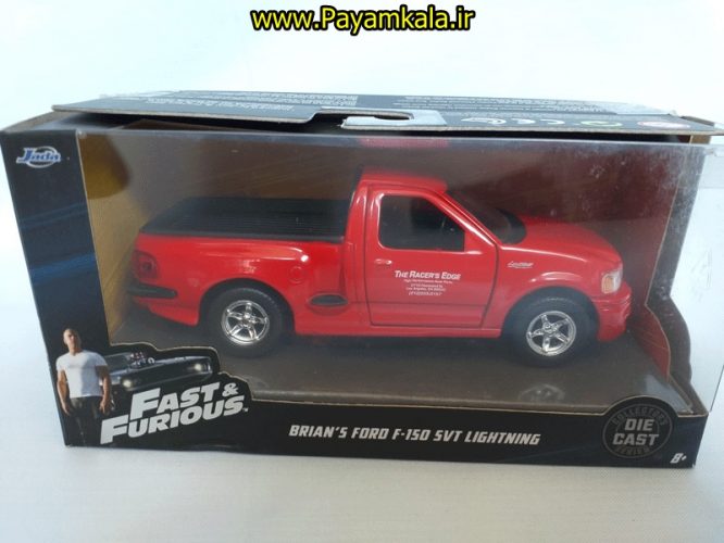 (جعبه دار) ماکت فورد (BRIANS FORD F-150 5VT LIGHTNING BY JADA) قرمز