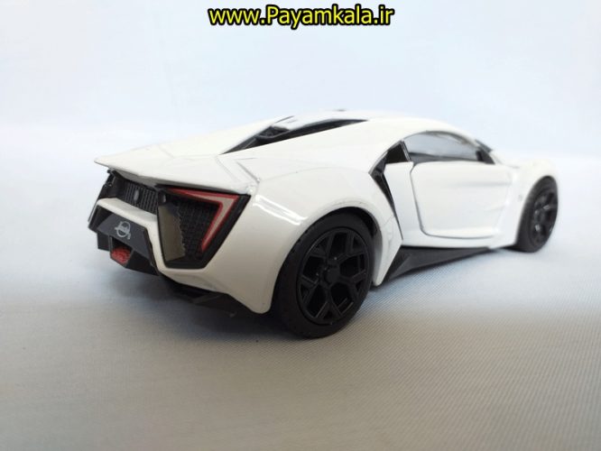 (جعبه دار) ماکت لایکن هایپر اسپرت(LYKAN HYPERSPORT BY JADA) سفید