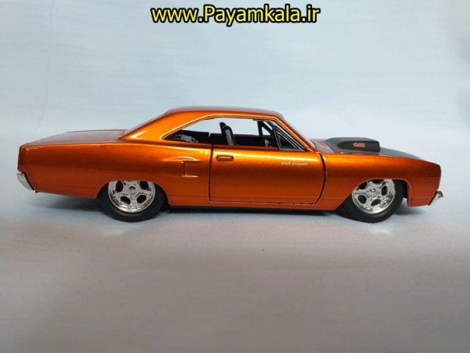 (جعبه دار) ماکت پلیموث(PLYMOUTH ROAD RUNNER 1970 BY JADA) نارنجی