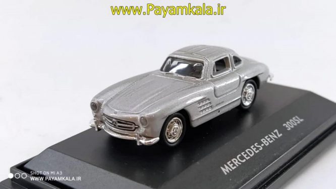 ماکت مینیاتوری بنز (1:87)(MERCEDES-BENZ 300SL BY WELLY) نقره ای