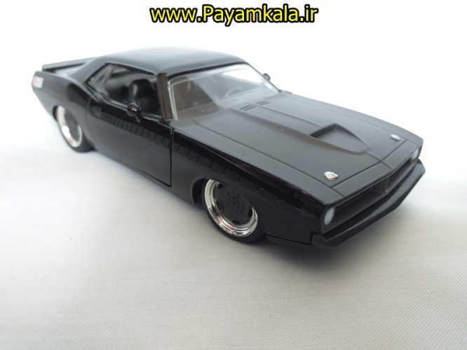 (جعبه دار) ماکت پلیموث(PLYMOUTH BARRACUDA 1973 BY JADA) مشکی