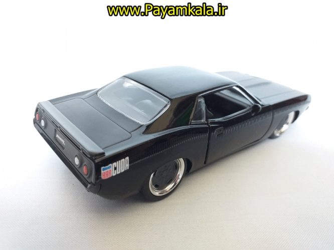 (جعبه دار) ماکت پلیموث(PLYMOUTH BARRACUDA 1973 BY JADA) مشکی