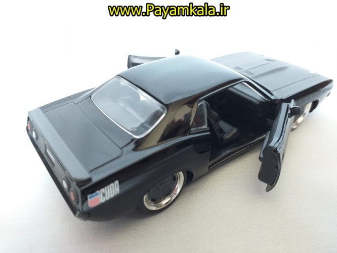 (جعبه دار) ماکت پلیموث(PLYMOUTH BARRACUDA 1973 BY JADA) مشکی