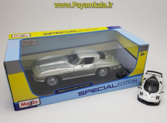 ماکت شورلت کروت بزرگ (CHEVROLET 1965 CORVETTE BY MAISTO) (1:18) طوسی