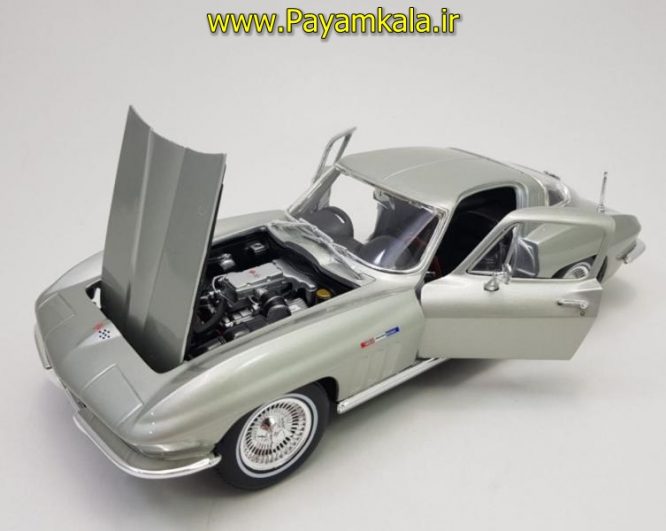 ماکت شورلت کروت بزرگ (CHEVROLET 1965 CORVETTE BY MAISTO) (1:18) طوسی