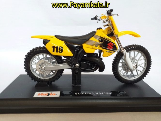 ماکت فلزی موتورسیکلت  سوزوکی(1:18)(SUZUKI RM250 BY MAISTO)