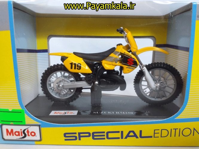 ماکت فلزی موتورسیکلت  سوزوکی(1:18)(SUZUKI RM250 BY MAISTO)