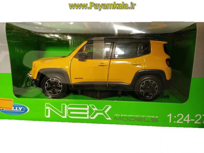 ماکت جیپ بزرگ 1:24 (JEEP RENEGADE TRAILHAWK BY WELLY) زرد