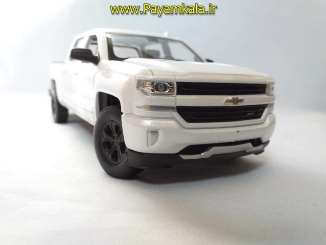 ماکت وانت شورلت سیلورادو 1:24(2017CHEVROLET SILVERADO BY WELLY)سفید