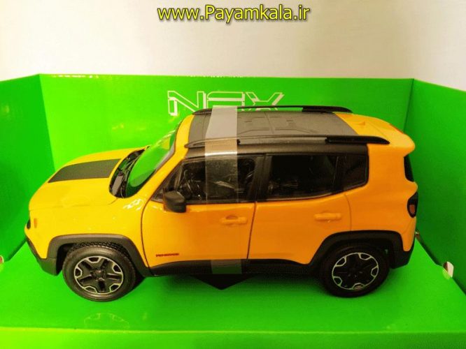 ماکت جیپ بزرگ 1:24 (JEEP RENEGADE TRAILHAWK BY WELLY) زرد