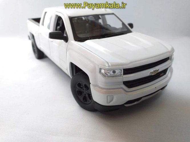 ماکت وانت شورلت سیلورادو 1:24(2017CHEVROLET SILVERADO BY WELLY)سفید