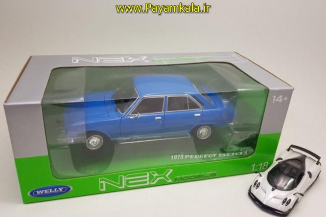 ماکت پژو 504 1:18(PEUGEOT 504 1975 BY WELLY) آبی