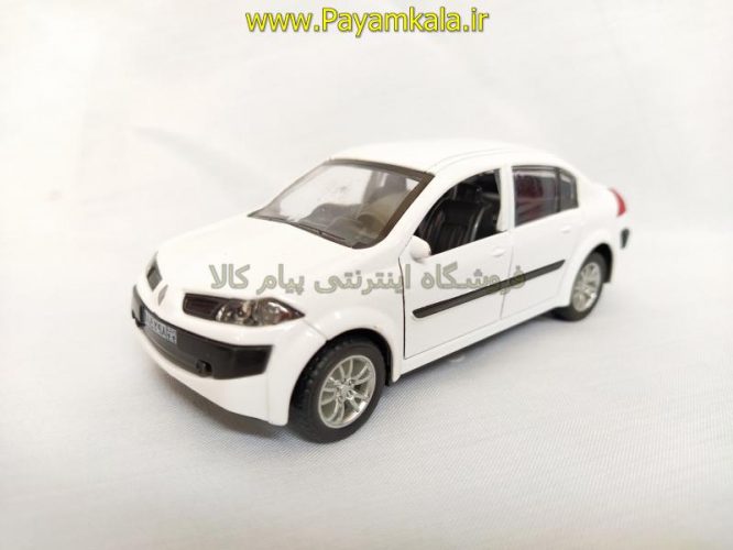 ماشین فلزی رنو مگان موزیکال-چراغدار فلزی (RENAULT MEGANE) سفید