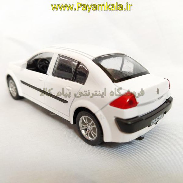 ماشین فلزی رنو مگان موزیکال-چراغدار فلزی (RENAULT MEGANE) سفید