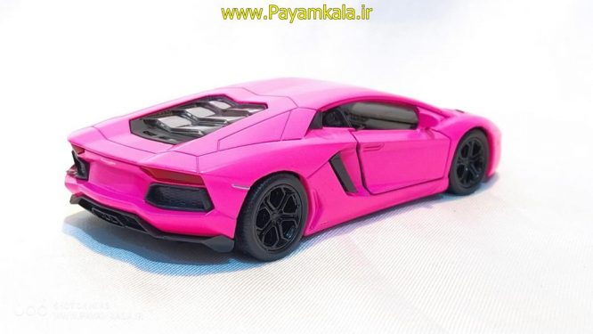 ماشین فلزی لامبورگینی (LAMBORGHINI AVENTADOR BY WELLY) صورتی