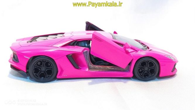 ماشین فلزی لامبورگینی (LAMBORGHINI AVENTADOR BY WELLY) صورتی