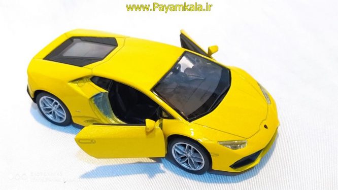 ماشین فلزی لامبورگینی (LAMBORGHINI HURACAN LP610-4 BY WELLY) زرد